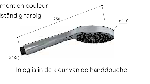 Hotbath M378 – technische illustratie; gekozen kleur wordt niet weergegeven