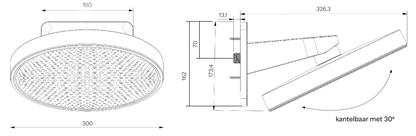 Hotbath M420 technische illustratie; gekozen kleur niet weergegeven
