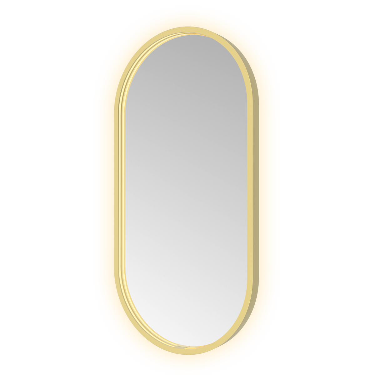 Hotbath &More OVA480 Oval spiegel 40 × 80 cm met LED – Geborsteld messing PVD