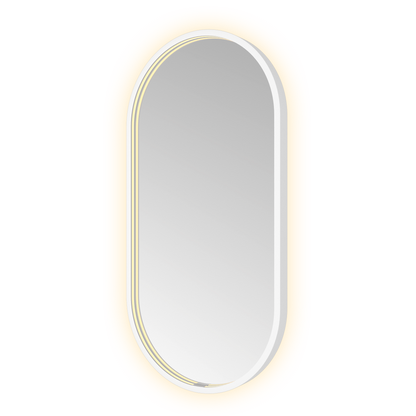 Hotbath &More OVA480 Oval spiegel 40 × 80 cm met LED – Mat wit