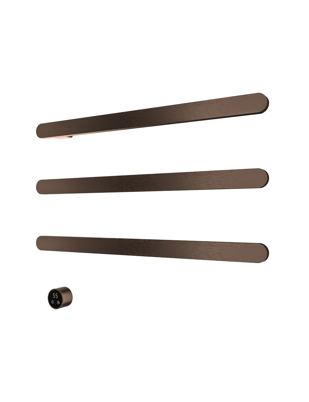 Hotbath RASS80-3TB – Soft Square handdoekwarmerset 80 cm – 3 stangen – Tuscan bronze