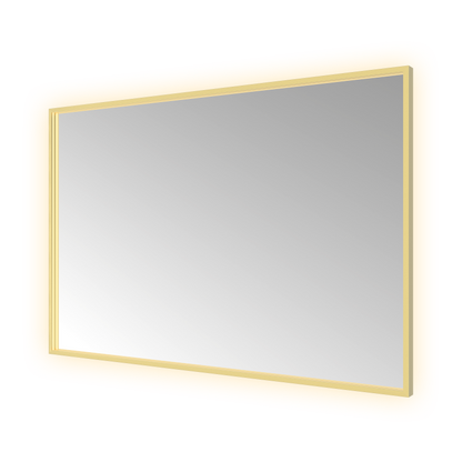Hotbath &More SQU128 Square spiegel 120 × 80 cm met LED – Geborsteld messing PVD