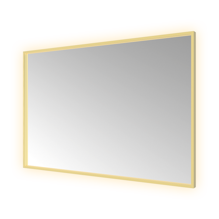 Hotbath &More SQU128 Square spiegel 120 × 80 cm met LED – Geborsteld messing PVD