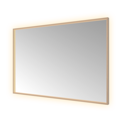 Hotbath &More SQU128 Square spiegel 120 × 80 cm met LED – Geborsteld koper PVD