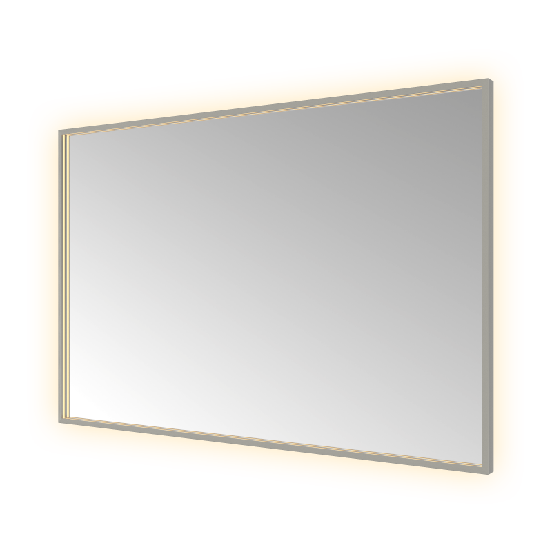 Hotbath &More SQU128 Square spiegel 120 × 80 cm met LED – Geborsteld gunmetal PVD