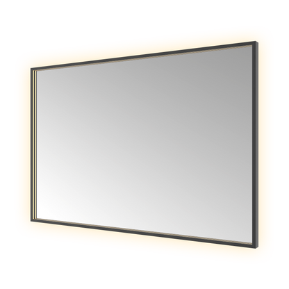 Hotbath &More SQU128 Square spiegel 120 × 80 cm met LED – Geborsteld zwart PVD