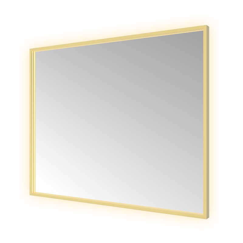 Hotbath &More SQU180 Square spiegel 100 × 80 cm met LED – Geborsteld messing PVD