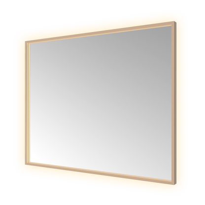 Hotbath &More SQU180 Square spiegel 100 × 80 cm met LED – Geborsteld koper PVD