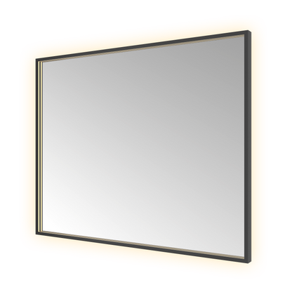 Hotbath &More SQU180 Square spiegel 100 × 80 cm met LED – Geborsteld zwart PVD