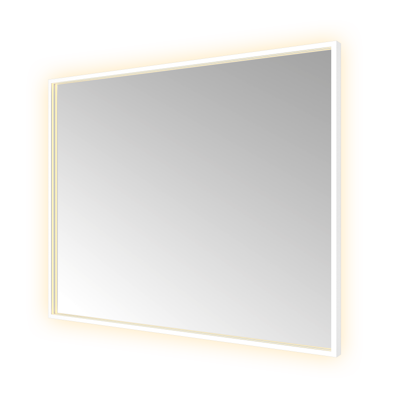 Hotbath &More SQU180 Square spiegel 100 × 80 cm met LED – Mat wit 