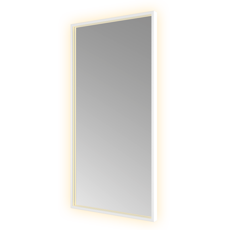 Hotbath &More SQU510 Square spiegel 50 × 100 cm met LED – Mat wit 