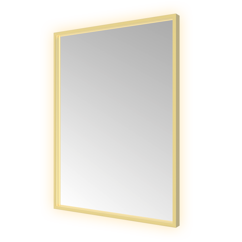 Hotbath &More SQU680 Square spiegel 60 × 80 cm met LED – Geborsteld messing PVD