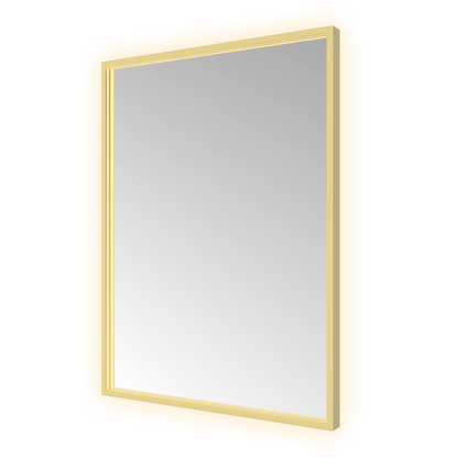 Hotbath &More SQU680 Square spiegel 60 × 80 cm met LED – Geborsteld messing PVD