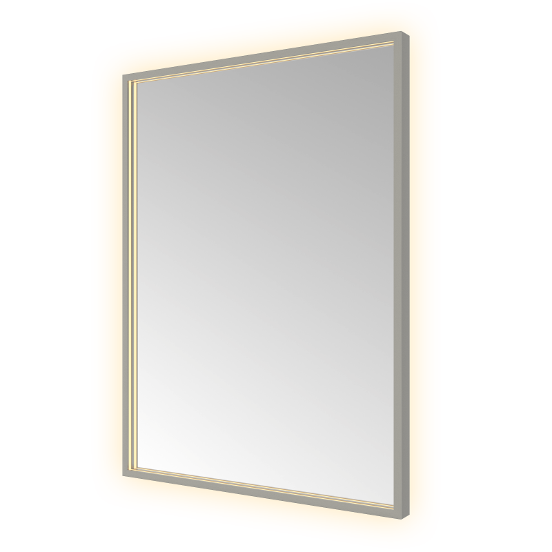 Hotbath &More SQU680 Square spiegel 60 × 80 cm met LED – Geborsteld gunmetal PVD