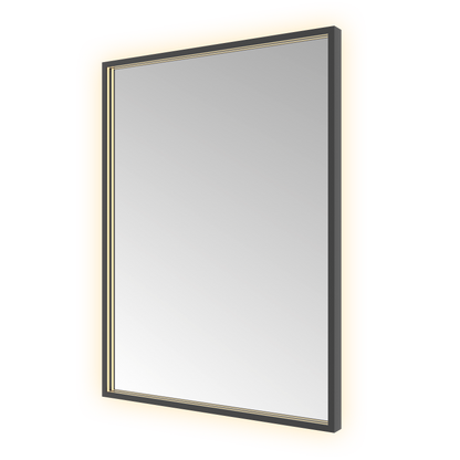 Hotbath &More SQU680 Square spiegel 60 × 80 cm met LED – Geborsteld zwart PVD