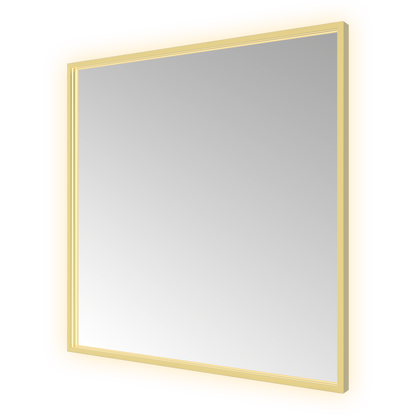 Hotbath &More SQU80 Square spiegel 80 × 80 cm met LED – Geborsteld messing PVD