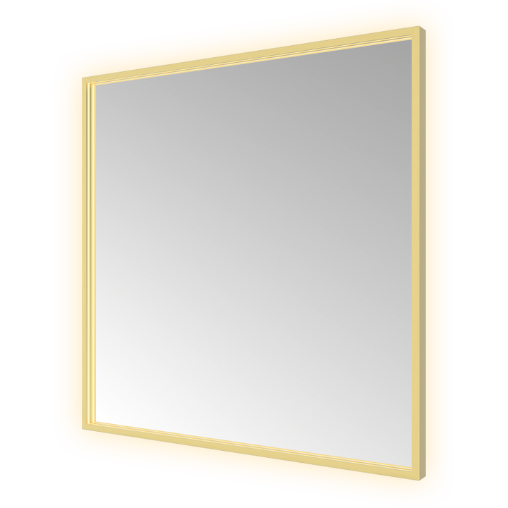 Hotbath &More SQU80 Square spiegel 80 × 80 cm met LED – Geborsteld messing PVD