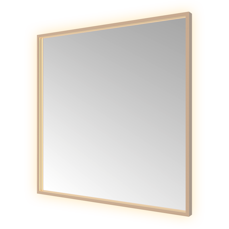 Hotbath &More SQU80 Square spiegel 80 × 80 cm met LED – Geborsteld koper PVD