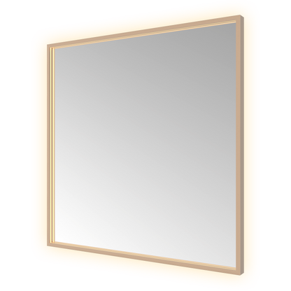 Hotbath &More SQU80 Square spiegel 80 × 80 cm met LED – Geborsteld koper PVD