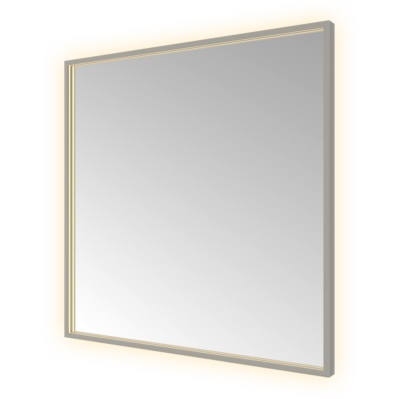 Hotbath &More SQU80 Square spiegel 80 × 80 cm met LED – Geborsteld gunmetal PVD