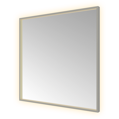 Hotbath &More SQU80 Square spiegel 80 × 80 cm met LED – Geborsteld gunmetal PVD