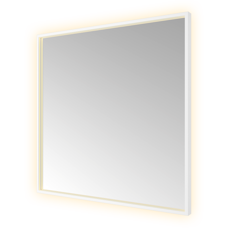 Hotbath &More SQU80 Square spiegel 80 × 80 cm met LED – Mat wit 