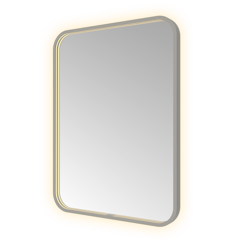 Hotbath &More SSQ680 Soft Square spiegel 60 × 80 cm met LED – Geborsteld gunmetal PVD