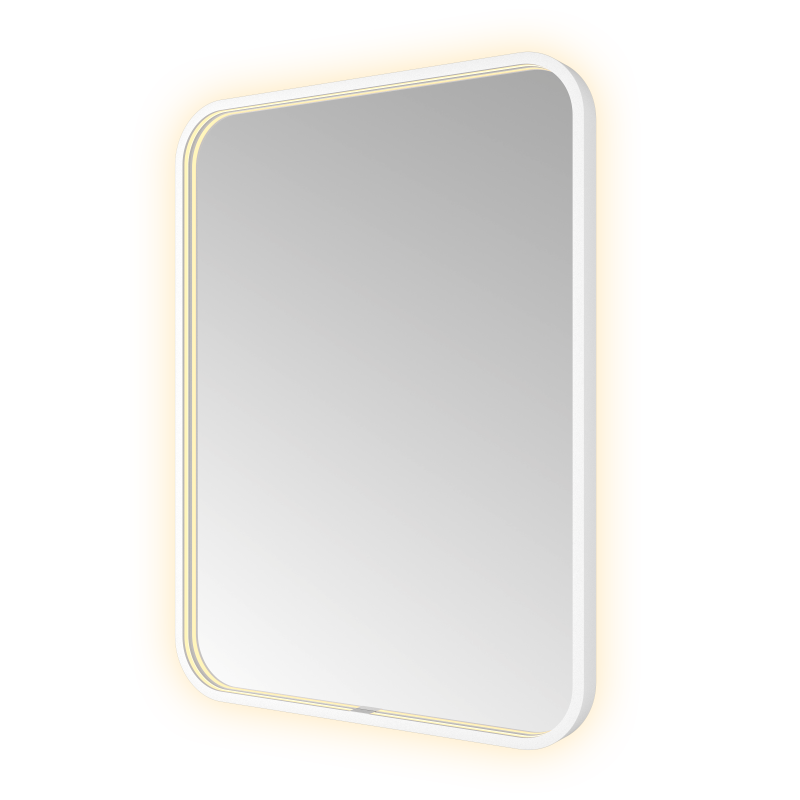 Hotbath &More SSQ680 Soft Square spiegel 60 × 80 cm met LED – Mat wit 