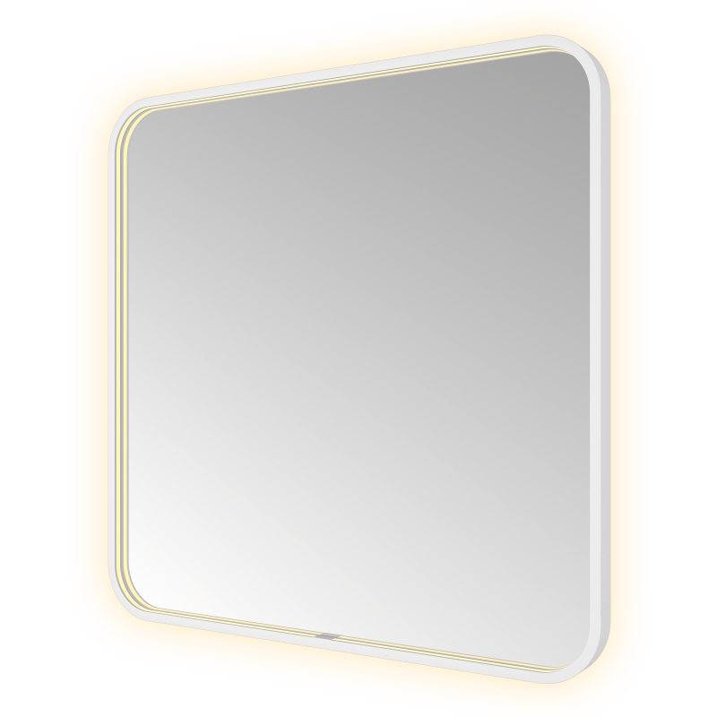 Hotbath &More SSQ80 Soft Square spiegel 80 × 80 cm met LED – Mat wit 