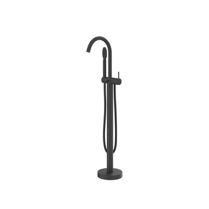 IVY Bond vrijstaande badkraan 6303002 – mat zwart PED, ronde satin spray handdouche