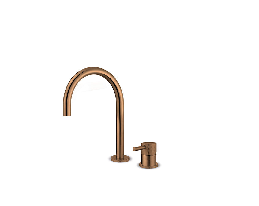 JEE-O SlimTec 2 gats wastafelkraan laag Brons 400-1764
