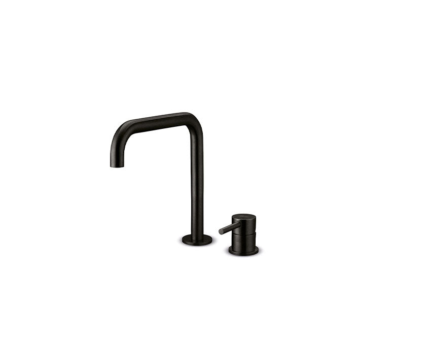 JEE-O slimline 2 gats wastafelkraan laag Structuur zwart 800-1763