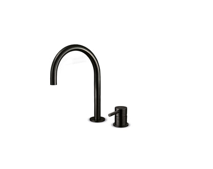 JEE-O slimline 2-gats wastafelkraan laag Structuur zwart 800-1793