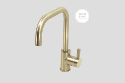 Lagoo Como CM1110 wastafelmengkraan met hoge draaibare uitloop – Geborsteld champagne PVD