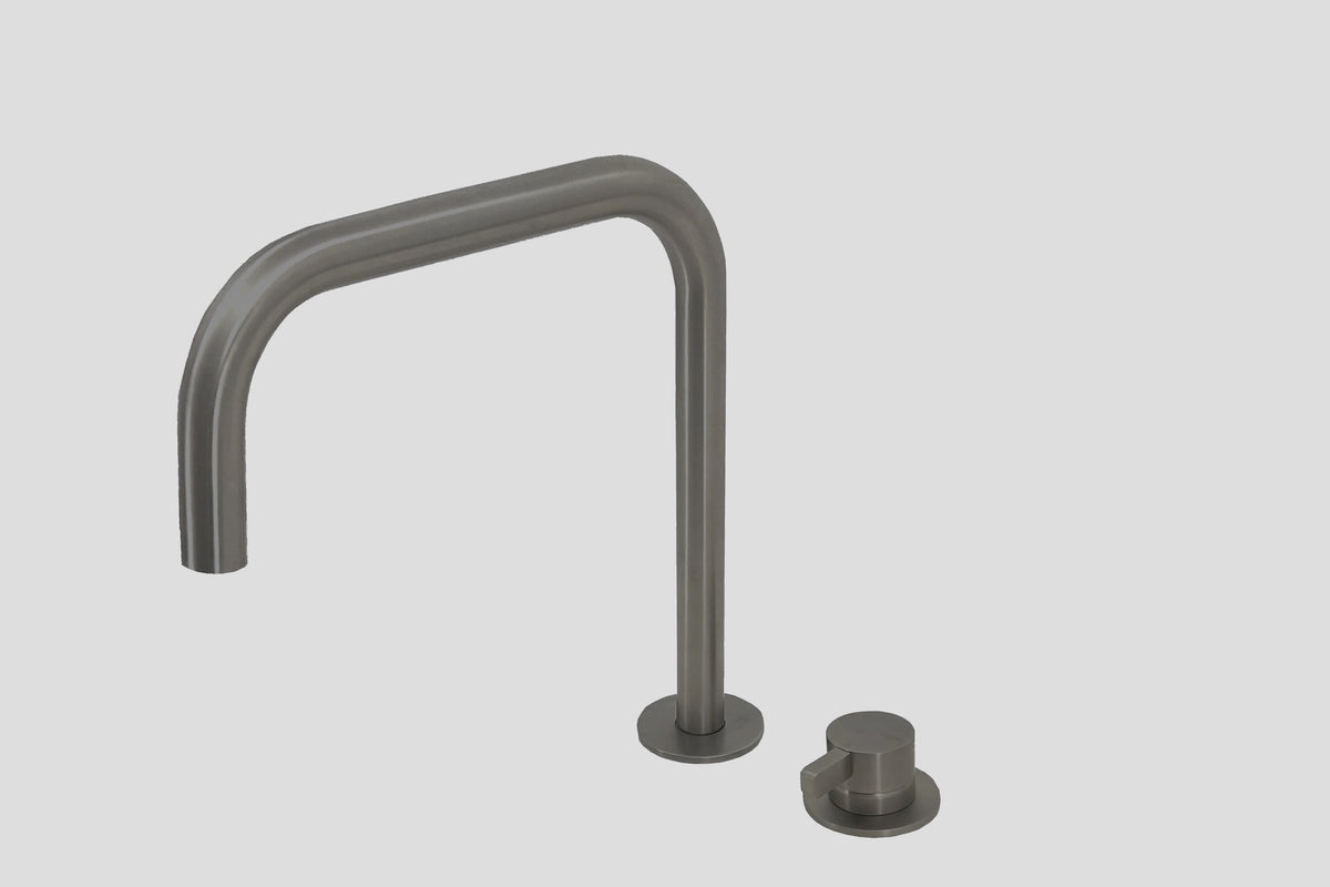Lagoo Como 2-gats wastafelmengkraan – Geborsteld gunmetal PVD