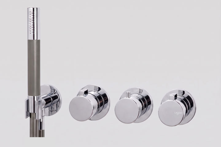 Lagoo Como CM2273 inbouw thermostaat ‘Tripple7’ met 2-weg omstel (afbouwdeel) + handdouche (staaf) – Chroom