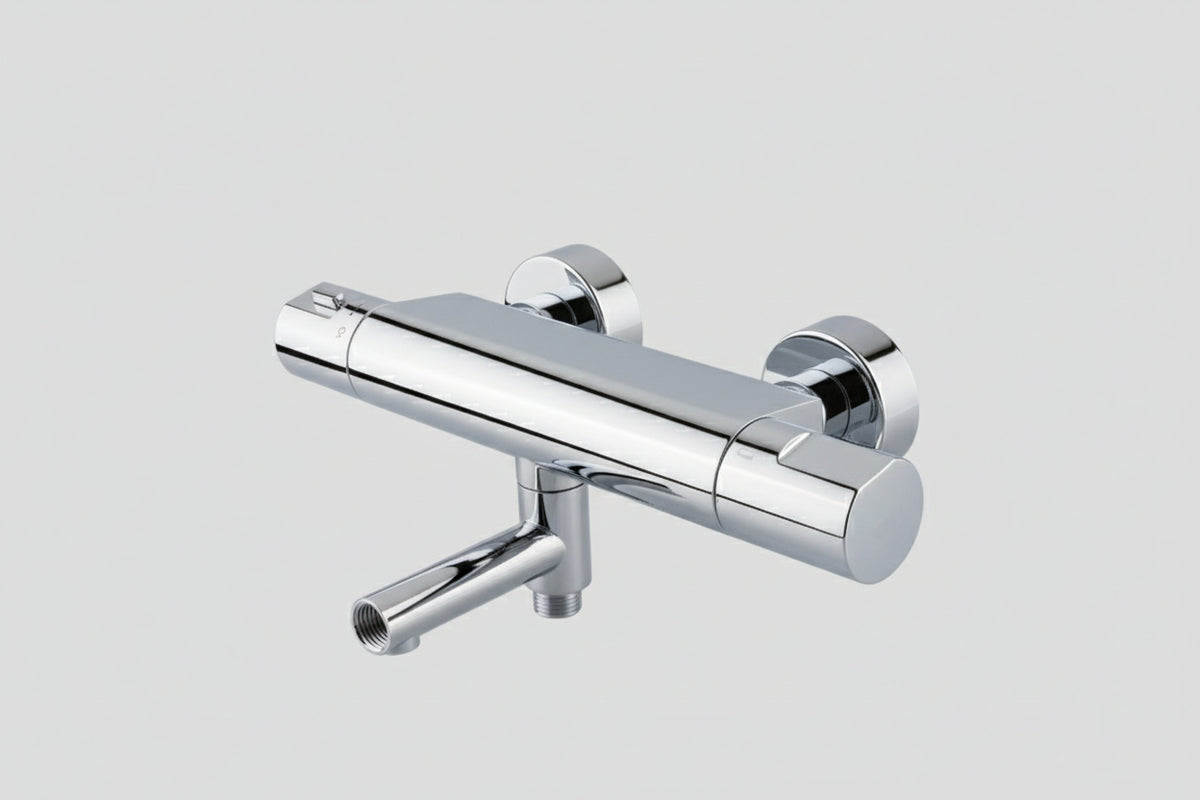 Lagoo Como CM3101 thermostatische badmengkraan met draaibare uitloop en geïntegreerd met omstel – Chroom