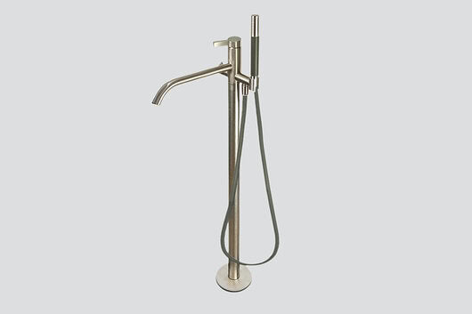 Lagoo Como CM3204 vrijstaande badmengkraan (afbouwdeel) met vaste uitloop, mixer, handdouche (staaf), doucheslang (150 cm) – Geborsteld nikkel