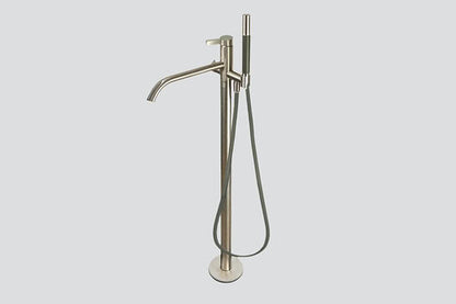 Lagoo Como CM3204 vrijstaande badmengkraan (afbouwdeel) met vaste uitloop, mixer, handdouche (staaf), doucheslang (150 cm) – Geborsteld nikkel