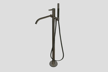 Lagoo Como CM3204 vrijstaande badmengkraan (afbouwdeel) met vaste uitloop, mixer, handdouche (staaf), doucheslang (150 cm) – Geborsteld gunmetal PVD