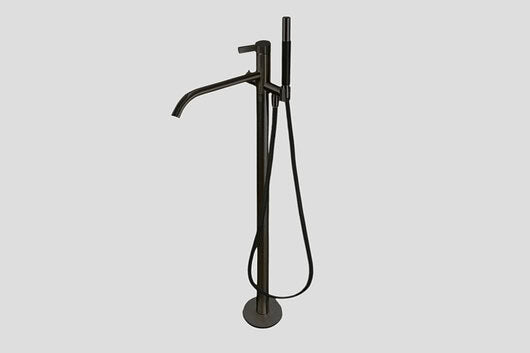 Lagoo Como CM3204 vrijstaande badmengkraan (afbouwdeel) met vaste uitloop, mixer, handdouche (staaf), doucheslang (150 cm) – Mat zwart