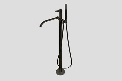 Lagoo Como CM3204 vrijstaande badmengkraan (afbouwdeel) met vaste uitloop, mixer, handdouche (staaf), doucheslang (150 cm) – Mat zwart