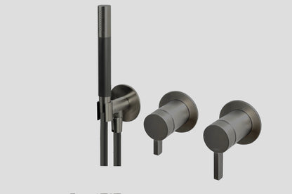 Lagoo Como CM3218 inbouw mengkraan met 2-weg omstel (afbouwdeel) en handdouche (staaf) – Geborsteld gunmetal PVD