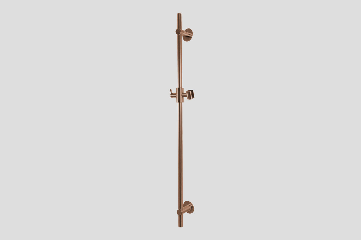 Lagoo Garda G2130 glijstang (messing) (90 cm) met geïntegreerde wateruitlaat – Geborsteld koper PVD