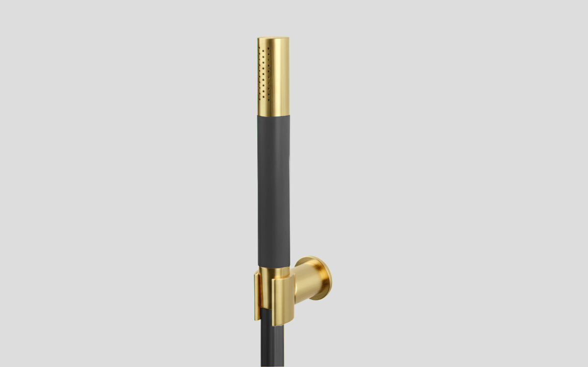 Lagoo Garda G2140 handdouchehouder met handdouche (staaf) en doucheslang (150 cm) – Geborsteld messing PVD