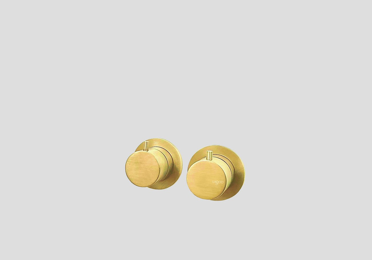 Lagoo Garda G2267 inbouw thermostaat ‘Tripple7’ met 1 stopkraan (afbouwdeel) – Geborsteld messing PVD