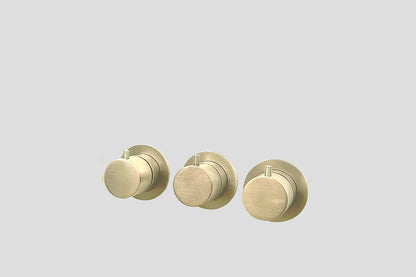 Lagoo Garda G2271 inbouw thermostaat ‘Tripple7’ met 2-weg omstel (afbouwdeel) – Geborsteld champagne PVD