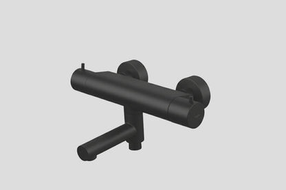 Lagoo Garda G3101 thermostatische badmengkraan met draaibare uitloop en geintegreerd omstel – Mat zwart