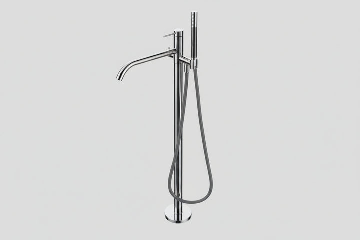 Lagoo Garda G3204 vrijstaande badmengkraan (afbouwdeel) met vaste uitloop, mixer, handdouche (staaf), doucheslang (150 cm) – Chroom