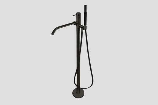 Lagoo Garda G3204 vrijstaande badmengkraan (afbouwdeel) met vaste uitloop, mixer, handdouche (staaf), doucheslang (150 cm) – Mat zwart